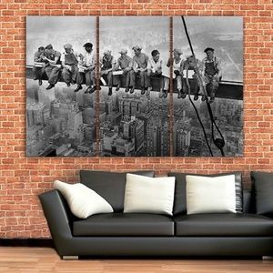 3 Piece Canvas | Lunch Atop a Skyscraper